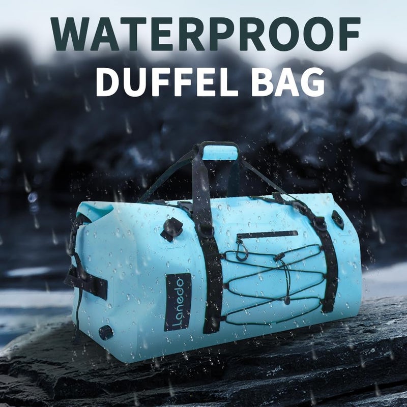 Lanedo 80L Dry Bag Large Waterproof Bag Roll-Top Heavy Duty Fishing Duffel Bag with Durable Straps & Handles for Kayaking Paddle boarding Boating Rafting Fishing - Image 2